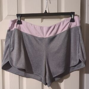 #198 Pro Player Gray Pink Athletic Shorts Women’s XL Workout Running Gym Active